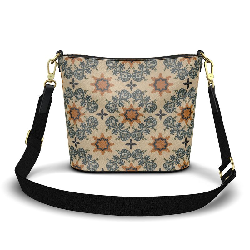 Southern Italian Rosette Leather Bucket Tote