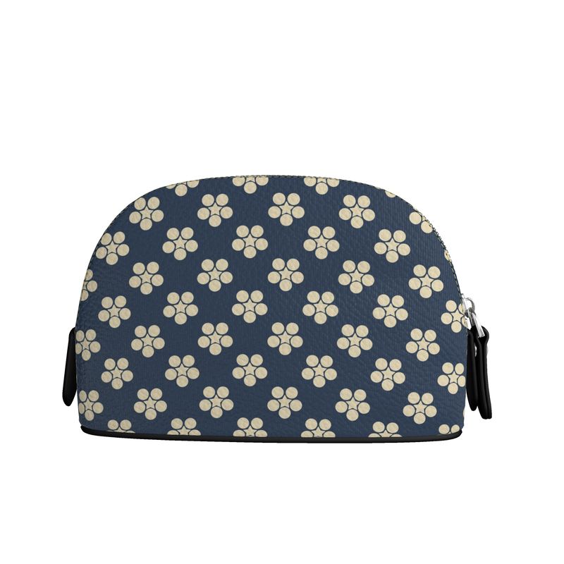 Mahommedan Chinese Daisies Leather Makeup Bag