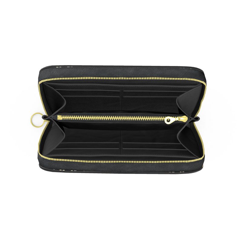 French Floral Leather Zip Wallet