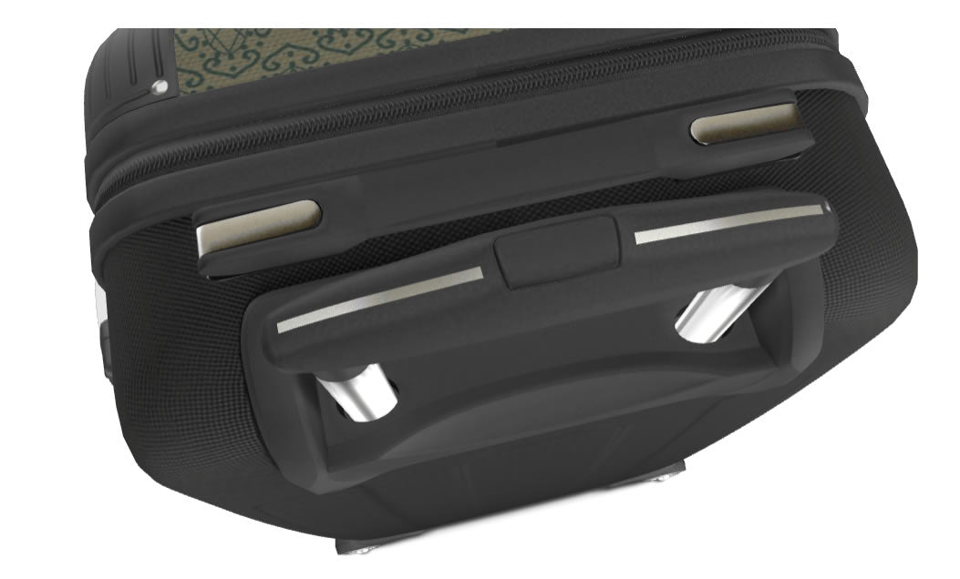 Gothic Scroll Green Ivory Carry-On Suitcase