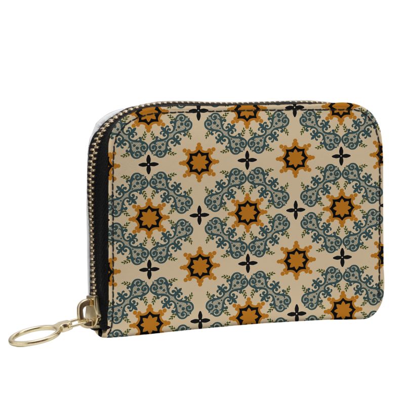 Southern Italian Rosette Small Leather Zip Purse