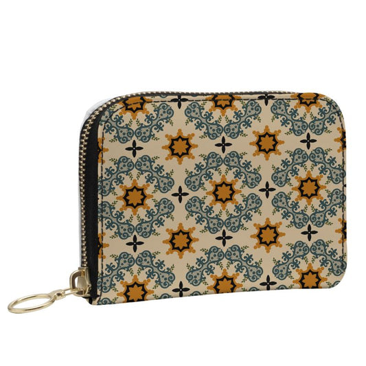Southern Italian Rosette Small Leather Zip Purse