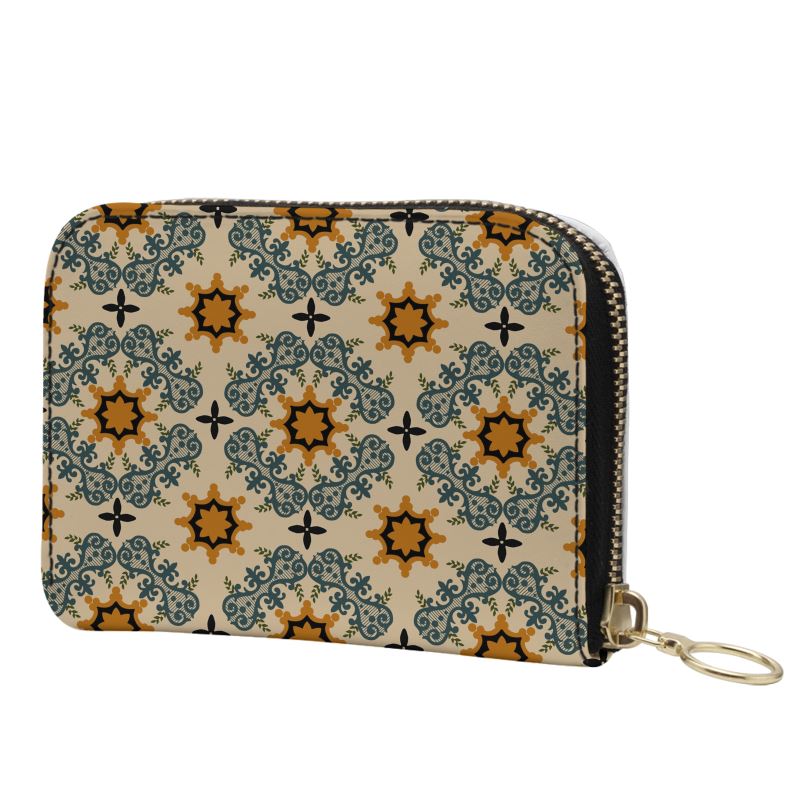 Southern Italian Rosette Small Leather Zip Purse