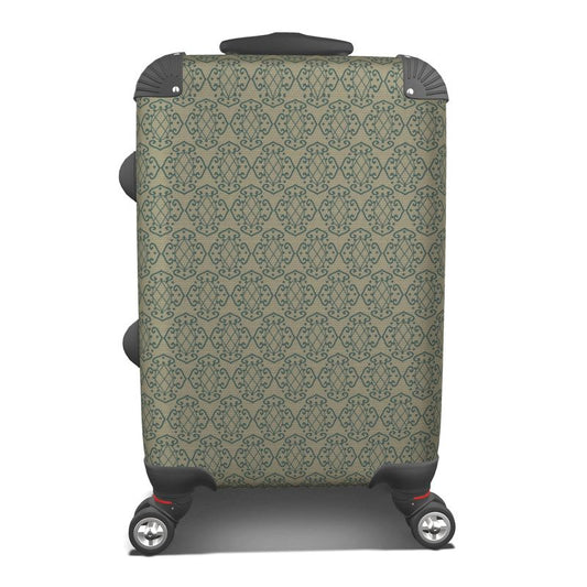Gothic Scroll Green Ivory Carry-On Suitcase