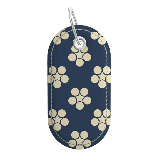 Mahommedan Chinese Daisies Premium Painted Edge Leather Keyring