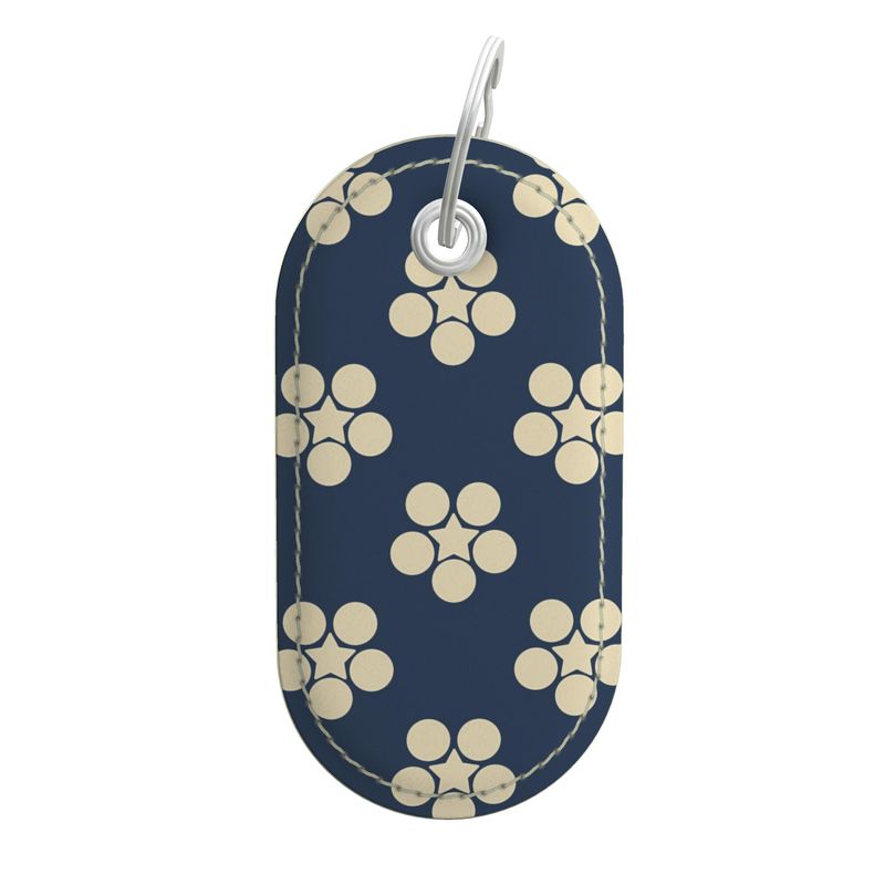 Mahommedan Chinese Daisies Premium Painted Edge Leather Keyring