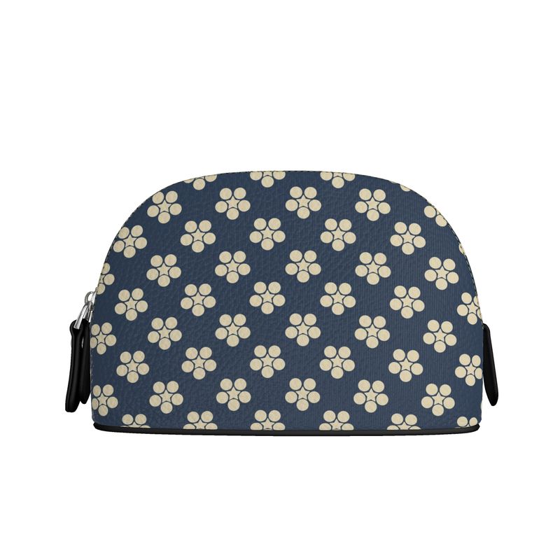 Mahommedan Chinese Daisies Leather Makeup Bag