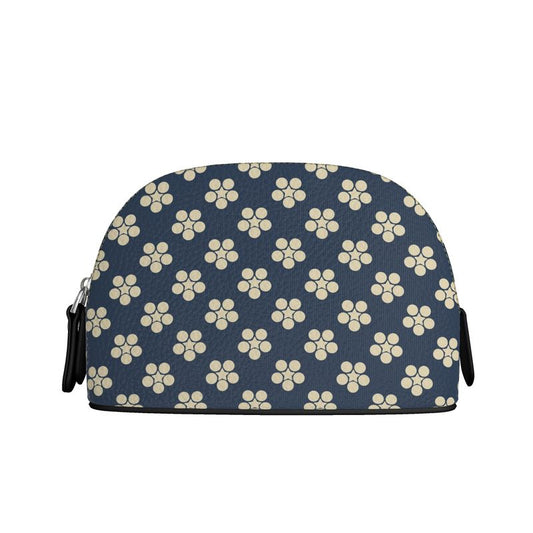 Mahommedan Chinese Daisies Leather Makeup Bag