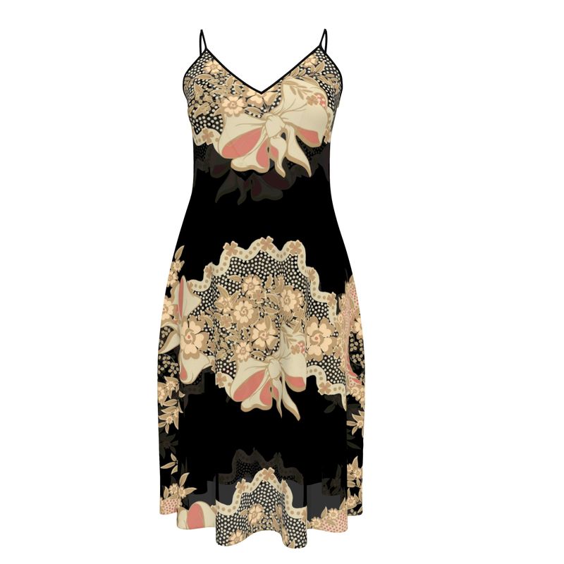 French Floral Sleeveless Midi Dress
