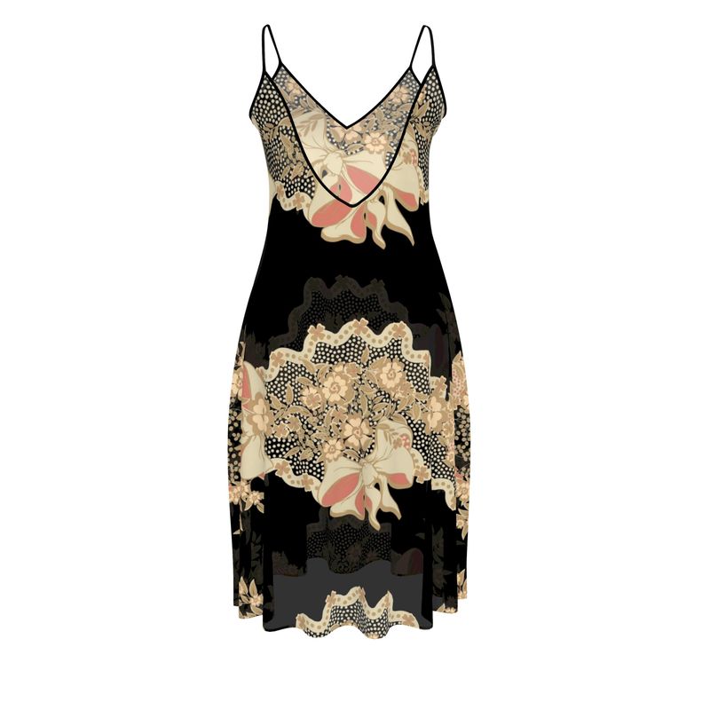 French Floral Sleeveless Midi Dress