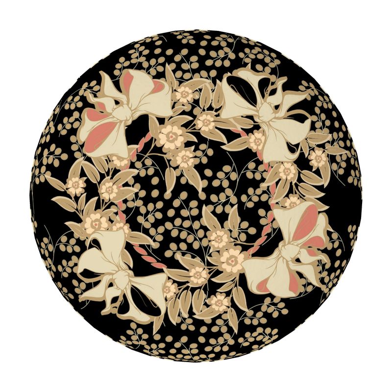 French Floral Louis XVI Round Footstool