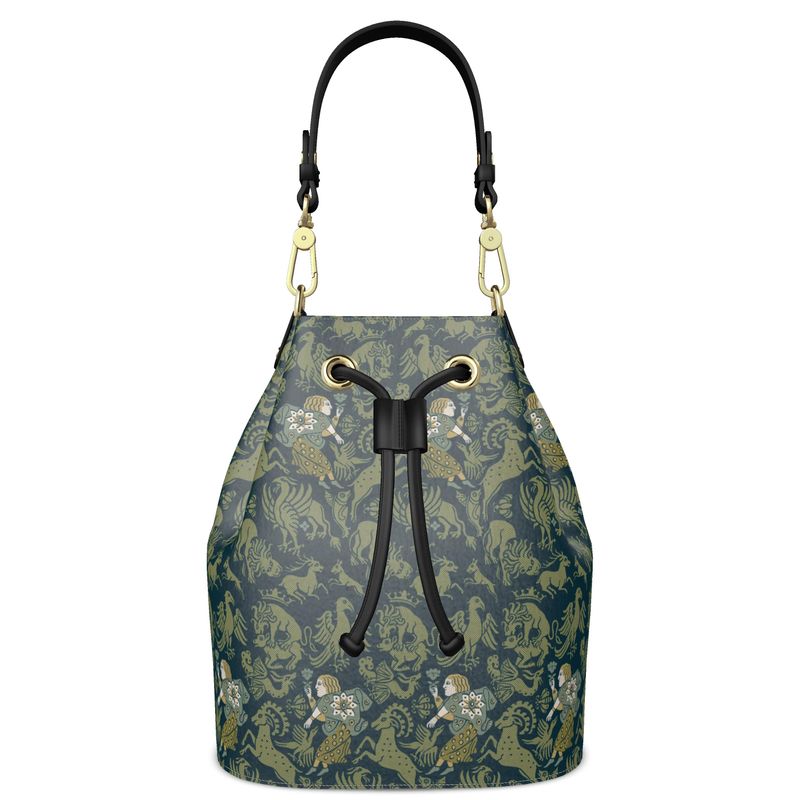 Verdant Bestiary Leather Bucket Bag