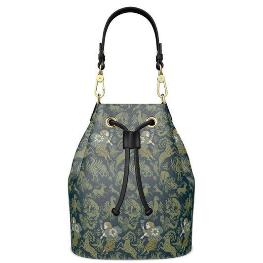 Verdant Bestiary Leather Bucket Bag