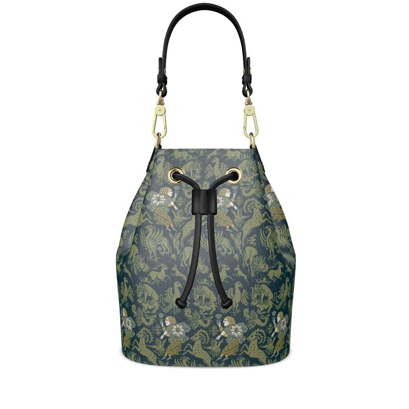 Verdant Bestiary Leather Bucket Bag