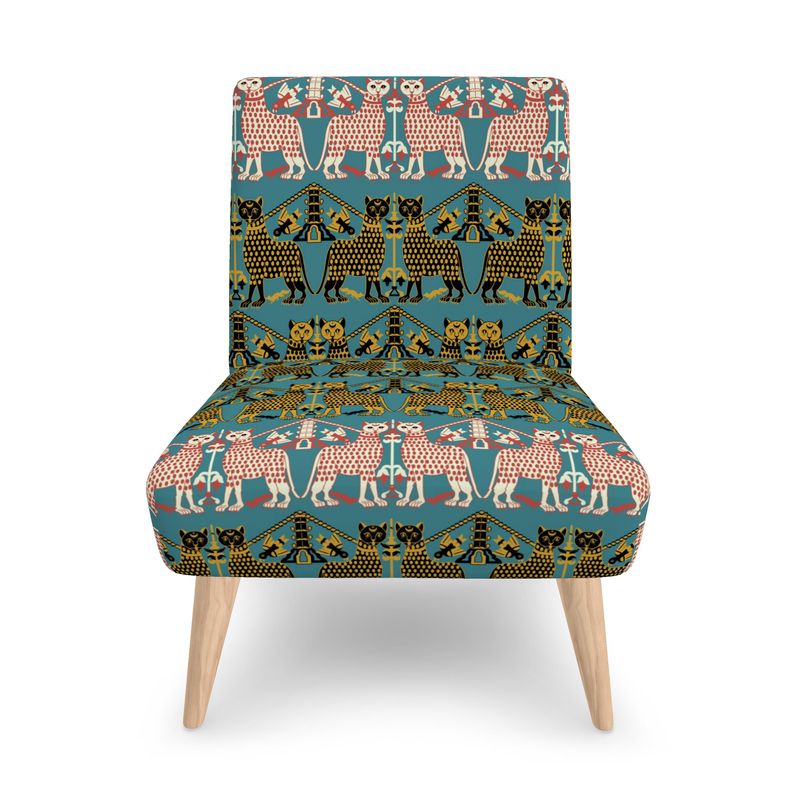 Courtly Beasts Velour Occasional Chair Medieval Animal Pattern