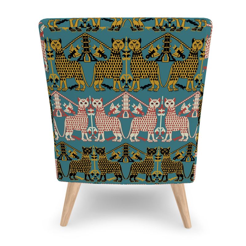 Courtly Beasts Velour Occasional Chair Medieval Animal Pattern