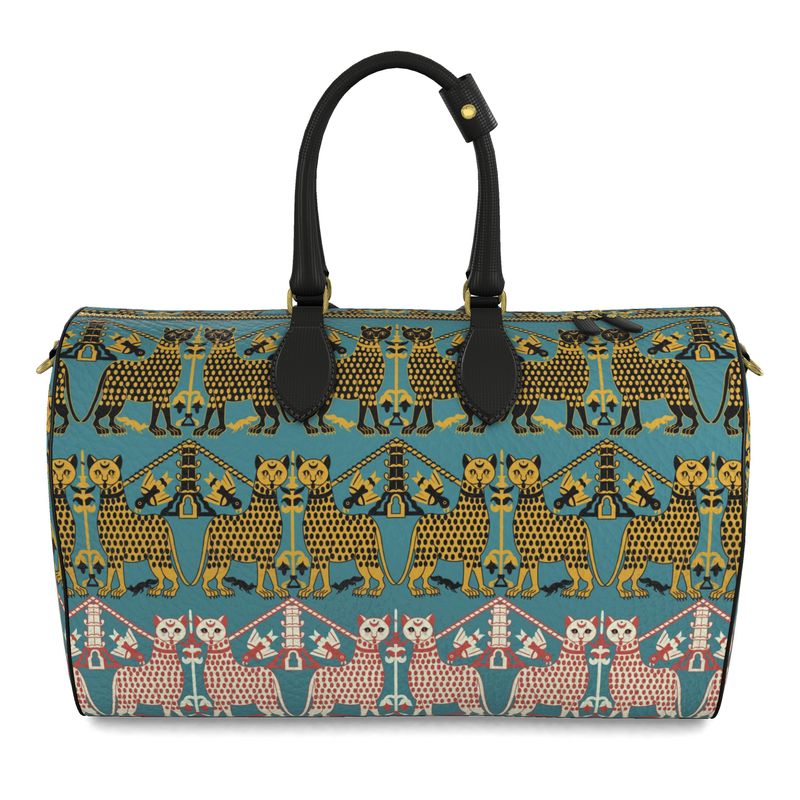 Courtly Beasts Leather Duffel Bag
