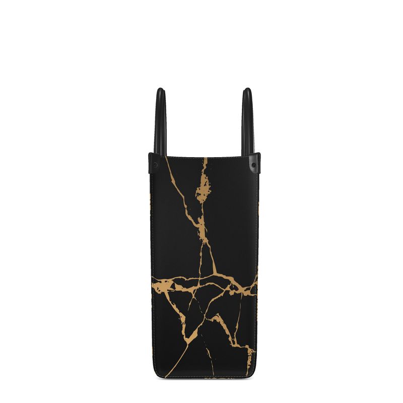 Terracotta Scroll & Marbled Leather City Shopper
