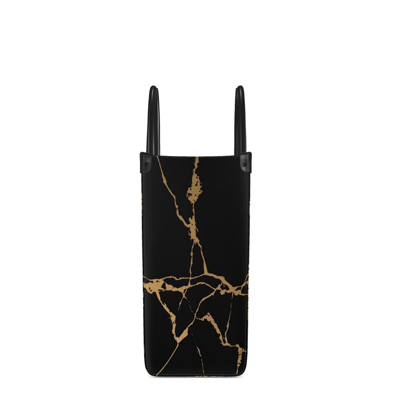 Terracotta Scroll & Marbled Leather City Shopper
