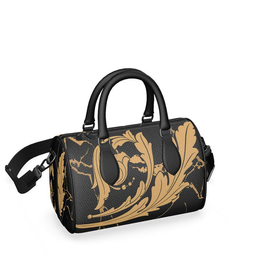 Terracotta Scroll Marbled Black Mini Denbigh Duffel Bag