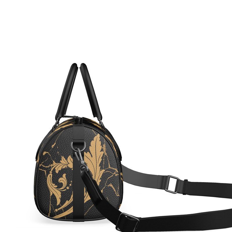 Terracotta Scroll Marbled Black Mini Denbigh Duffel Bag