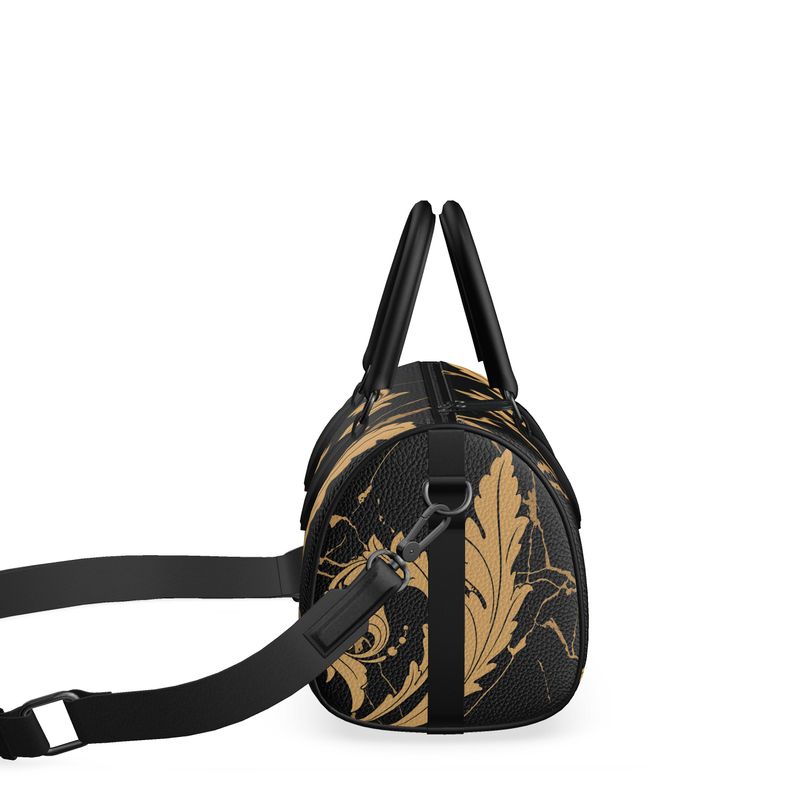 Terracotta Scroll Marbled Black Mini Denbigh Duffel Bag