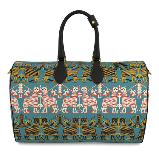Courtly Beasts Duffel Bag Medieval Animal Pattern Travel Bag