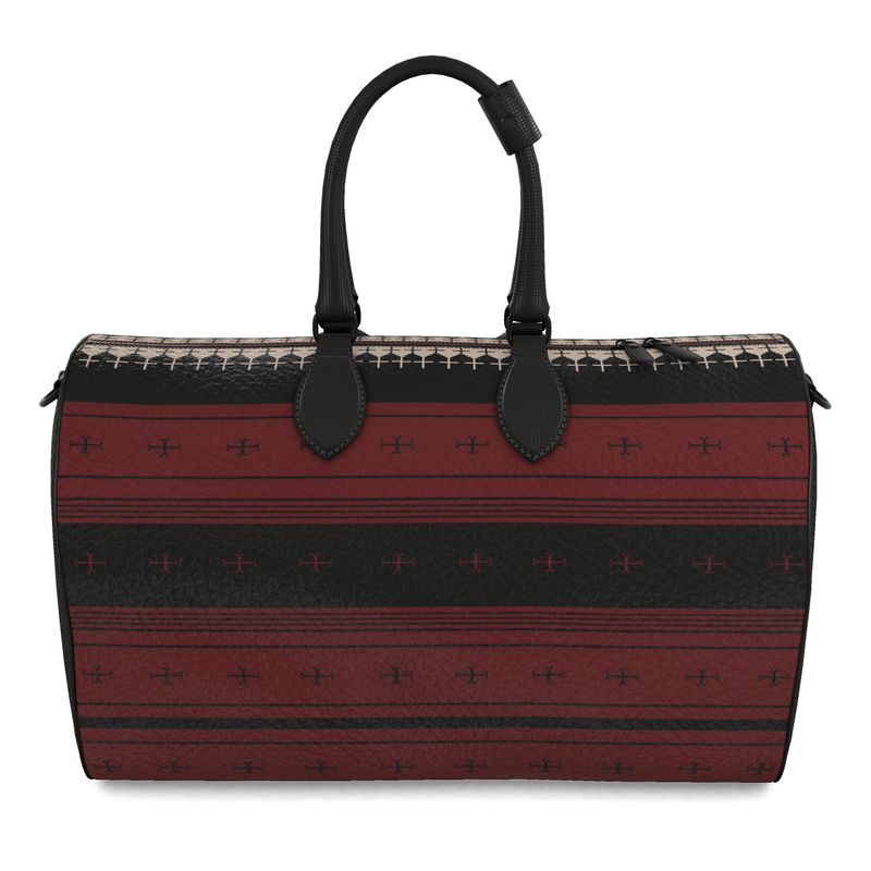 Timeless Trails Crimson Path Leather Duffel Bag