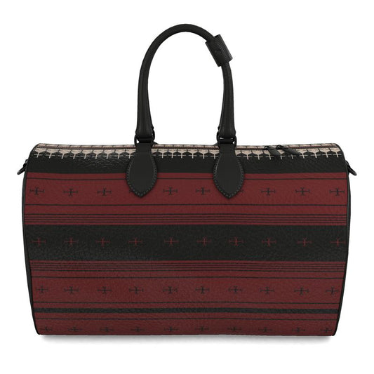 Timeless Trails Crimson Path Leather Duffel Bag