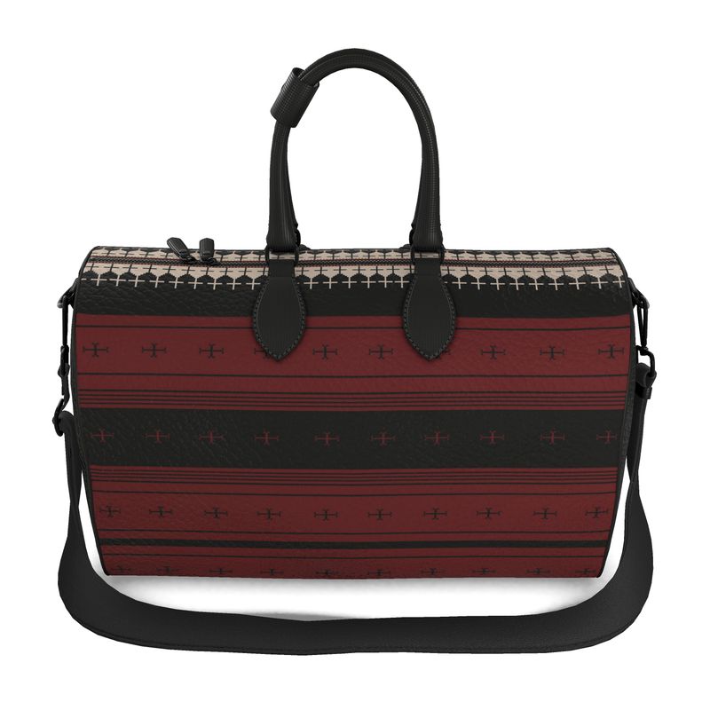 Timeless Trails Crimson Path Leather Duffel Bag
