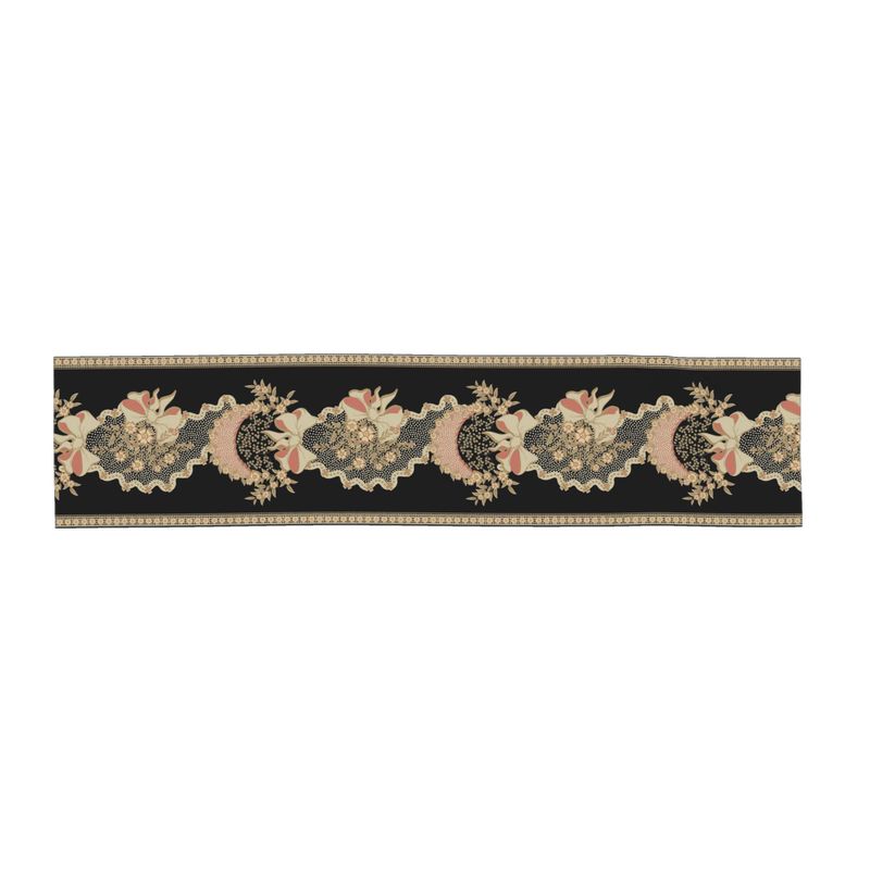 French Boho Black Floral Louis XVI Coquette Aesthetic Scarf Wrap or Shawl