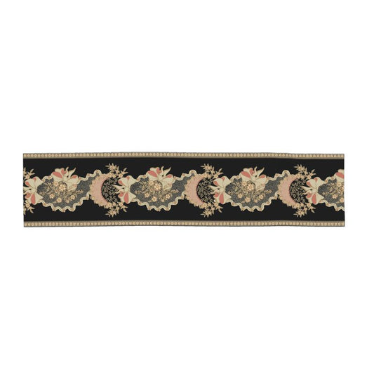 French Boho Black Floral Louis XVI Coquette Aesthetic Scarf Wrap or Shawl