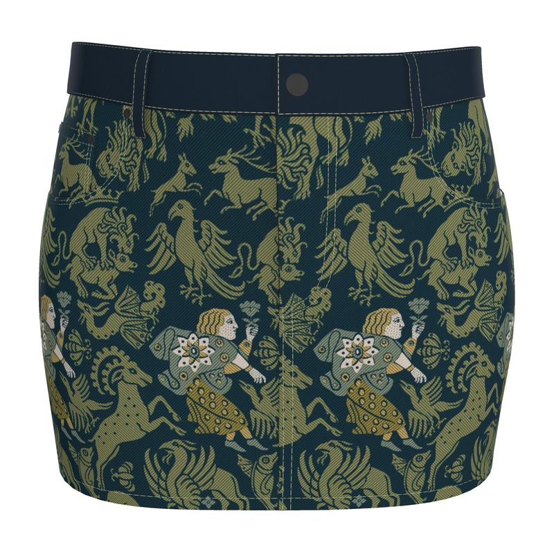 Verdant Bestiary Denim Skirt