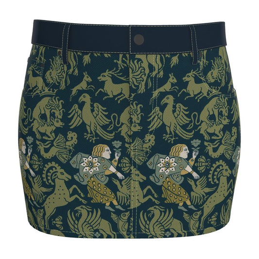 Verdant Bestiary Denim Skirt