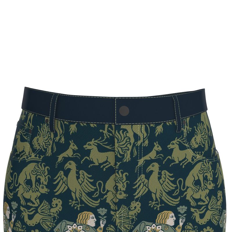 Verdant Bestiary Denim Skirt