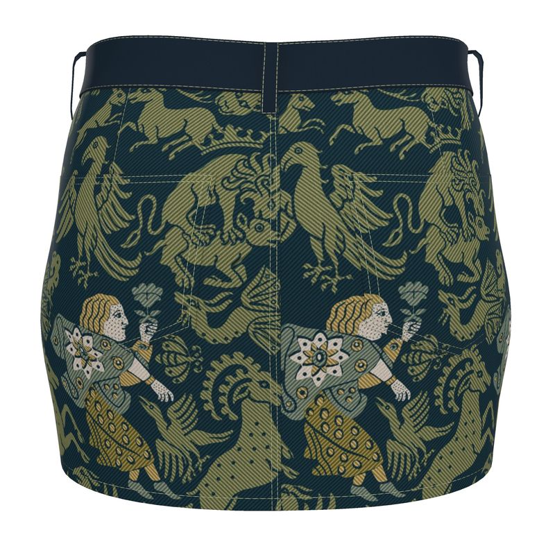 Verdant Bestiary Denim Skirt