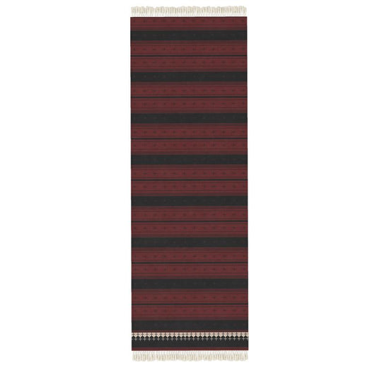 Timeless Trails Crimson Path Velvet Fringe Rug