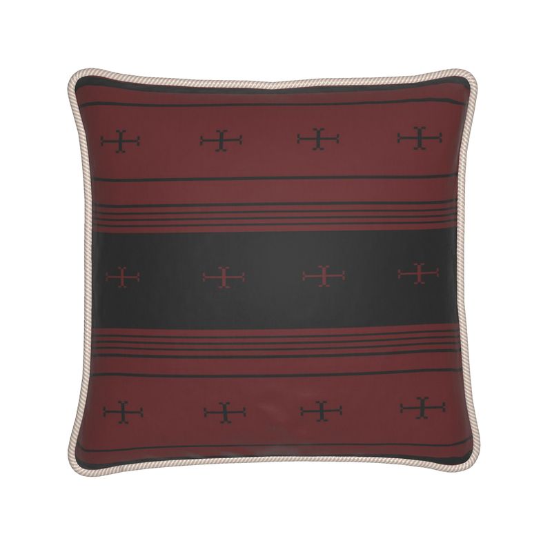 Timless Trails Crimson Path Silk Pillow