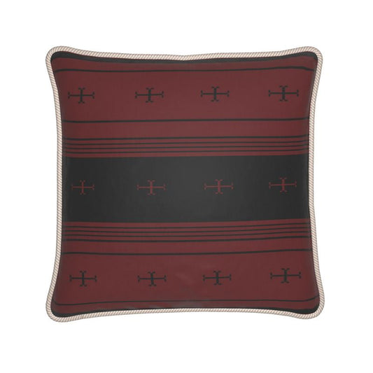 Timless Trails Crimson Path Silk Pillow
