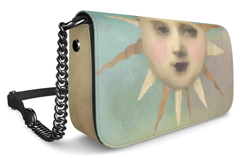 Hot, Sunny & Clear Fantasy Foldover Crossbody Leather Handbag